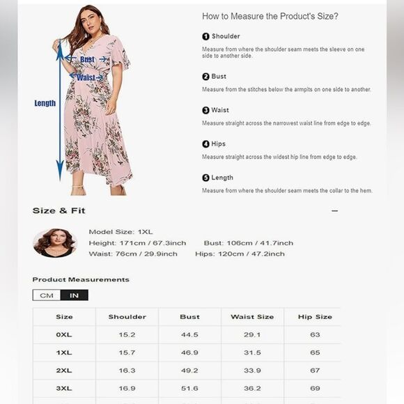 New Plus Size Floral Bohemian High Waist V Neck Long Summer Dress Dusty Pink - Picture 12 of 12